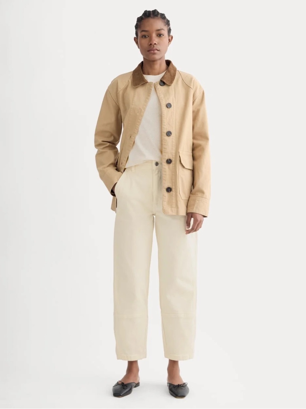 Everlane The Utility Barrel Pant Bone Size 2 Regular High Rise NWT